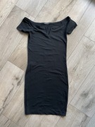 czarna prosta sukienka terranova xs basic prosta elegancka