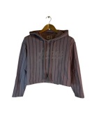 Bluza z kapturem damska Adidas fioletowa duże logo paski m