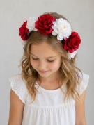 Opaska dziecięca wianek kwiaty sztuczny na głowę 