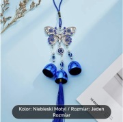 Turecka zawieszka z Motylkiem i niebieskimi dzwonkami.