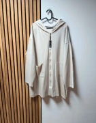 Beżowa bluza na zamek z kapturem bawełna elastan 2XL 