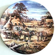 WEDGWOOD -Talerz kolekcjonerski - Cztery pory roku - Zwózka drewna !