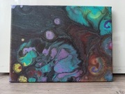 Obraz pt. Nadzieja, farby akrylowe, pouring painting, na prezent, unikalny
