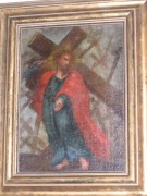 Chrystus niosący krzyż wśród krzyży pokutnych