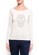 Bluzka Shirt MANGO MNG, czaszka, bawełna, 
