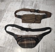 2x MARC PICARD Sakwa nerka Saszetka męska na pas brązowa vintage