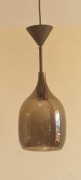 Lampa wisząca sufitowa szkło dymione ciemne.