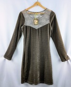 Sukienka welurowa z koronką Love Label UK10 nowa z metką