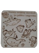 Puzzle drewniane, układanka edukacyjna, angielski