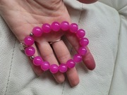Bransoletka z różowych szklanych kulek