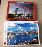 2 x puzzle 1000 TREFL i CASTORLAND most Tower Bridge i Sydney