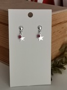 Srebne kolczyki wkręty sztyft rubin srebro 925 gw 