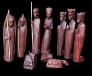 Szopka Bożonarodzeniowa Afryka, Kenia, drzewo Jakaranda, ręcznie rzeźbiona 