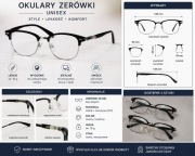 Okulary zerówki damskie unisex czarne – do komputera