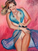 Obraz olejny na panelu malarskim. AKT. Erotyczna dziewczyna. 40x30 cm