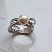 Srebny pierścionek z perłą, pr 925, rozm 15