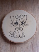 Plaster drewna dekoracyjny, ozdobny, obrazek. Kot