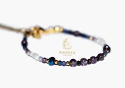 Bransoletka z kamieni naturalnych - Sodalit, Ametyst, Kamień Księżycowy