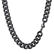 PROSTEEL Męski Naszyjnik Czarny – 12 mm, 46 cm Stal Nierdzewna