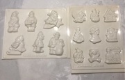 Formy z motywem świątecznym do wykonywania odlewów gipsowych 2 szt kpl.