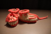Buciki niemowlęce wiązane handmade 6-12 miesięcy 