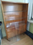 Regał, biblioteczka PRL z szybami