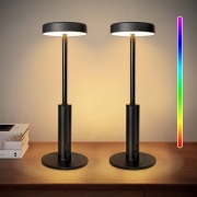 Lampa Stołowa 2szt. Bezprzewodowa ładowalna, 3 kolory i 7RGB przyciemnialna