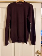 Sweter męski L Carry bordowy wiskoza casual jesień / zima