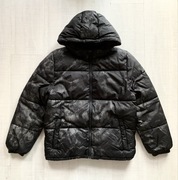 H&M Zimowa KURTKA 152 Pikowana Czarna Puffer Odblaskowy wzór Jak NOWA