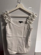 Biała bluzka na ramiączkach z kokardkami - Al Paradise rozm. S/M