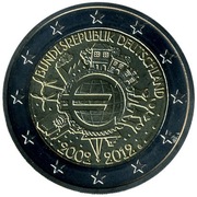 2 euro okolicznościowe Niemcy 2012 10 lat euro Znak menniczy G Karlsruhe