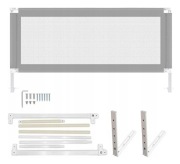 ochronna barierka 180cm x 90cm blokada na łóżko bramka jasno szara
