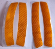 4x Naklejka odblaskowa pomarańczowa 140x25 mm