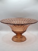 Szklana owocarka rozalinowa PRL