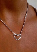 Naszyjnik Celebrytka SERCE – Splot Żmijka – Stal Chirurgiczna + Woreczek