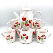 Zestaw serwis ceramiczny ceramika Pruszków vintage lata 70 kwiaty róże prl