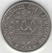 Afryka Zachodnia (BCEAO) 100 franków 1968 - 26 mm - nr 1