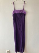 Fioletowo liliowa sukienka r, 40 z rozporkiem z przodu