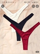 2 PACK Stringi skąpe sexi w kształcie litery V bordowe S