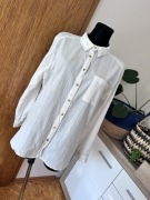 Primark 44 16 XXL koszula 100% cotton bawełna kremowa paski lato