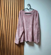 Pudrowa bluza prążek sztruks 4XL 5XL Plus Size 