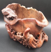 Stara Chińska rzeźba smoki  w kamieniu mydlanym, wizytownik  bukietera