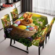 Pokrowce 4 na krzesła+ obrus wielkanoc -królik