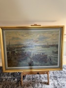 Obraz Olejny „Port w Trieście „ Rafael Monleon z XIX wiek