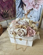 Świecowy Flowerbox torebka beżowy na prezent zapachowy