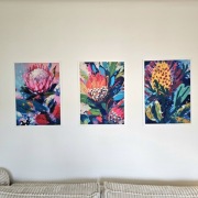 Obrazy w Białej ramię 50x70cm komplet 3 sztuki. Odbiór Łódź.