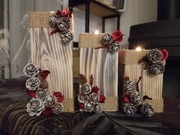 Świąteczne świeczniki - zestaw 3 / RĘKODZIEŁO