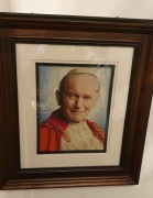 Obraz rękodzieło. Haft krzyżykowy. Ojciec Święty.