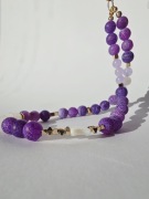 Biżuteryjna smycz do telefonu Agat kwasowany i Jedeit,brelok gsm XS