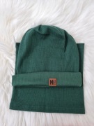 Komplet prążek czapka i komin wiosenny 